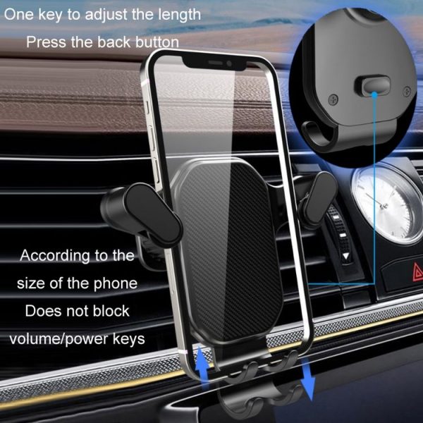 Car Air Outlet Upside-down Hook Strong Mobile Phone Holder (Cool Black) - Image 4