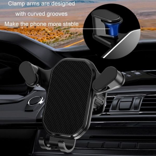 Car Air Outlet Upside-down Hook Strong Mobile Phone Holder (Cool Black) - Image 5