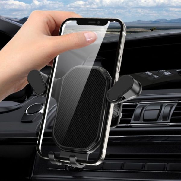 Car Air Outlet Upside-down Hook Strong Mobile Phone Holder (Cool Black) - Image 6