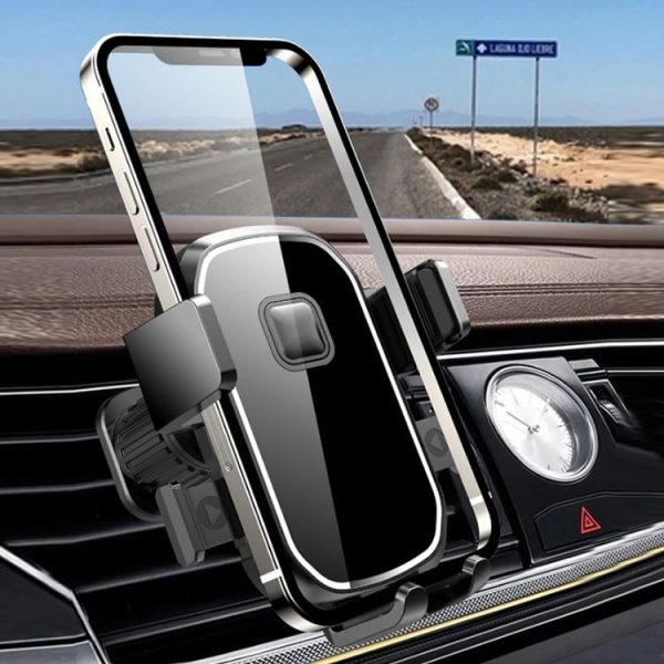 Car Air Outlet Hook Firmly Navigation Mobile Phone Holder (Mirror Black) - Image 6