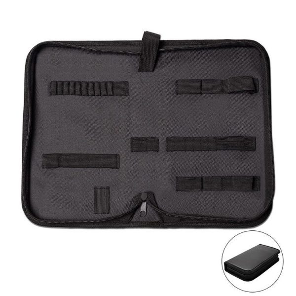 Zipper Storage Package Portable Multi-Function Tool Storage Bag, Style: E Leather+Canvas