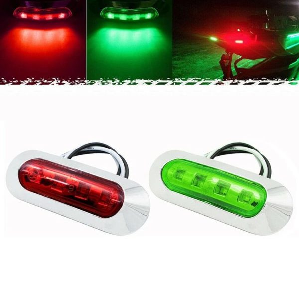 1pair MK-234 12V Yacht Ships 4LED Navigation Lights Red And Green Signal Light (Red+Green)