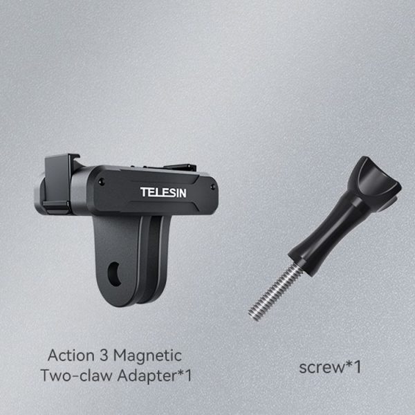 DJI OSMO Action 3 TELESIN Magnetic Two Claw Adapter Action Camera Accessories - Image 2