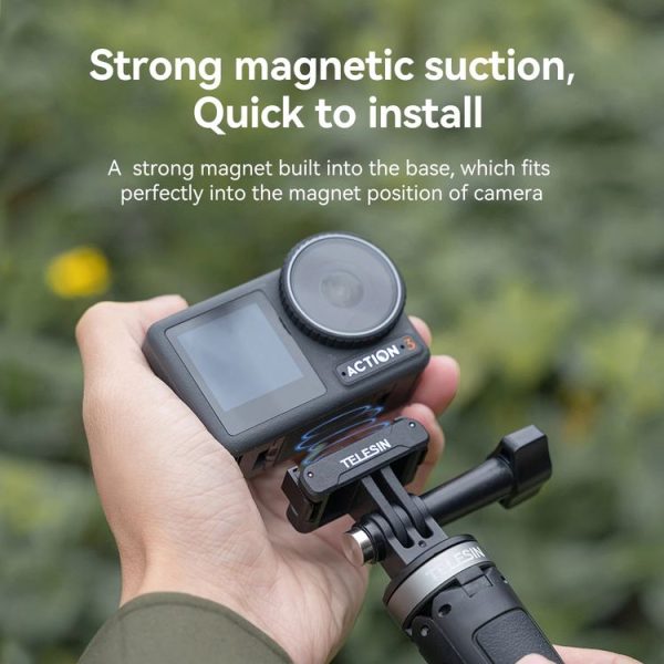 DJI OSMO Action 3 TELESIN Magnetic Two Claw Adapter Action Camera Accessories - Image 5