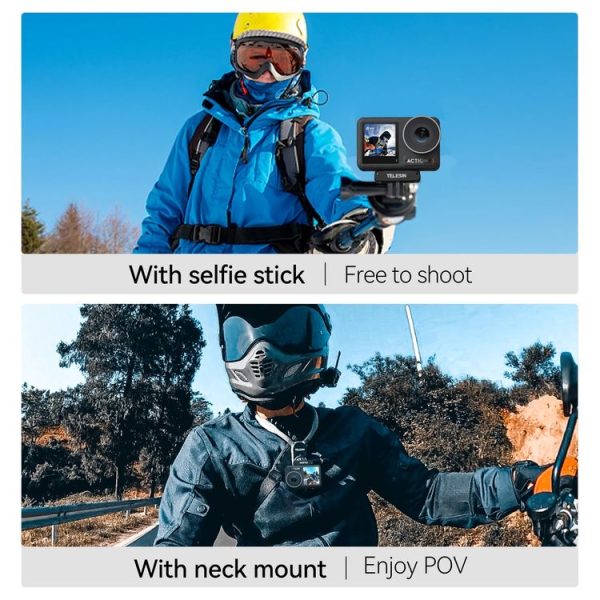 DJI OSMO Action 3 TELESIN Magnetic Two Claw Adapter Action Camera Accessories - Image 6