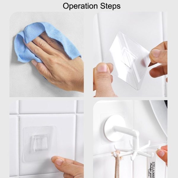 Multifunctional Rotating 7 Claws Hook Kitchen Storage 360 Degrees Without Trace Hooks (White) - Image 6