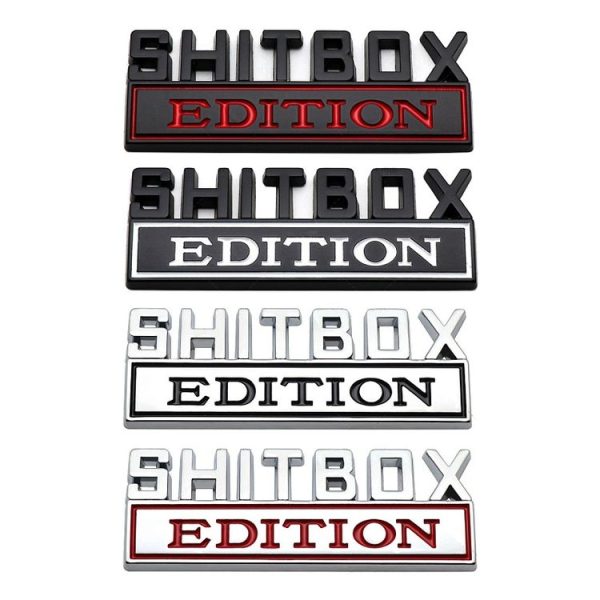 5pcs Car Body Rear Modification Badge Plate Label (Silver Red) - Image 2