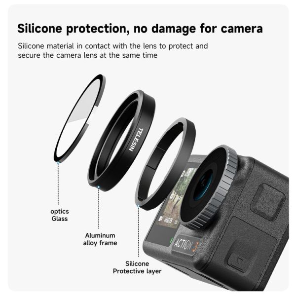 DJI OSMO Action 3 / 4 TELESIN ND CPL Filter Set Aluminium Alloy Frame Lens (CPL+ND8 / 16 / 32 Set) - Image 6