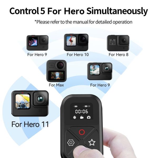 TELESIN T10 80m Bluetooth Remote Control For GoPro Hero11 Black / HERO10 Black / HERO9 Black / HERO8 Black / Max - Image 3