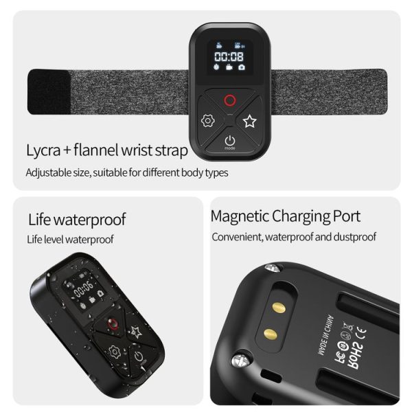TELESIN T10 80m Bluetooth Remote Control For GoPro Hero11 Black / HERO10 Black / HERO9 Black / HERO8 Black / Max - Image 4