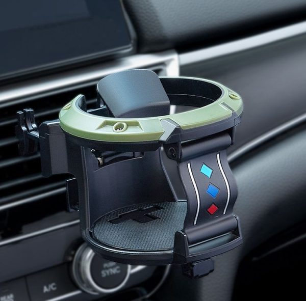 Car Air Conditioner Air Outlet Water Cup Holder Ashtray With Hook (Black Green)