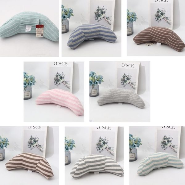 2pcs Children Neck Headrest Comfortable Shoulder Cover Car Neck Guard Pillow (Blue Gray Strip) - Image 2