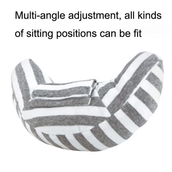 2pcs Children Neck Headrest Comfortable Shoulder Cover Car Neck Guard Pillow (Blue Gray Strip) - Image 3