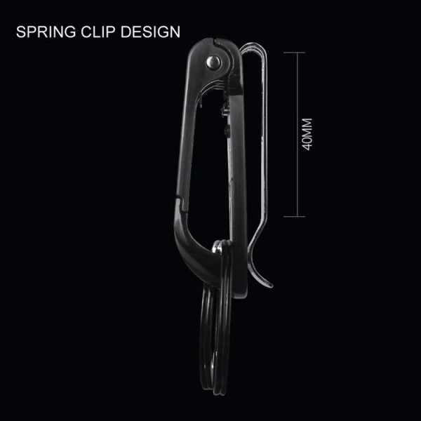 HONEST Metal Spring Clip Keychain Car Key Holder Waist Hanging Buckle (Black) - Image 4