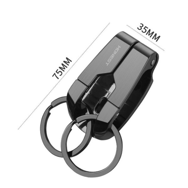 HONEST Metal Spring Clip Keychain Car Key Holder Waist Hanging Buckle (Black) - Image 6