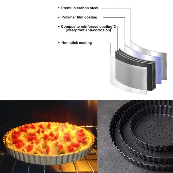 BM1075 Perforated Pizza Pan Kitchen Carbon Steel Non-stick Fruit Pie Mould Bakeware, Specification: 5 inches - Image 4