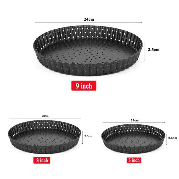 BM1075 Perforated Pizza Pan Kitchen Carbon Steel Non-stick Fruit Pie Mould Bakeware, Specification: 8 inches - Image 3