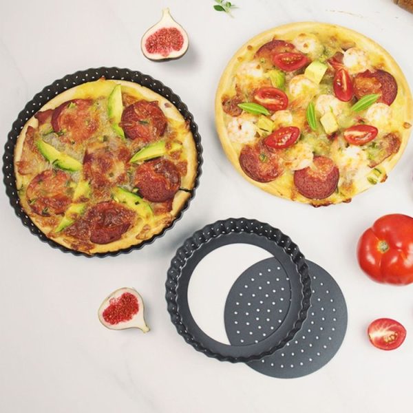 BM1075 Perforated Pizza Pan Kitchen Carbon Steel Non-stick Fruit Pie Mould Bakeware, Specification: 8 inches - Image 6