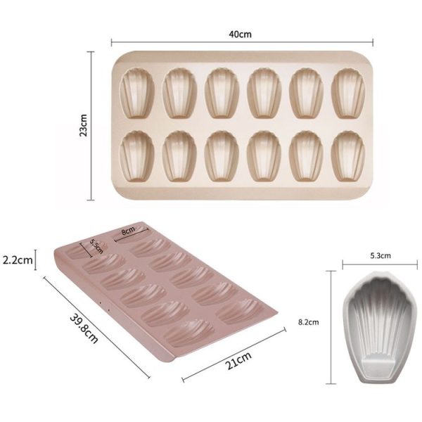 BM1067 Shell Shaped Non-stick Cake Mold Kitchen Biscuit Pan Baking Mold, Specification: 4pcs Shell - Image 3