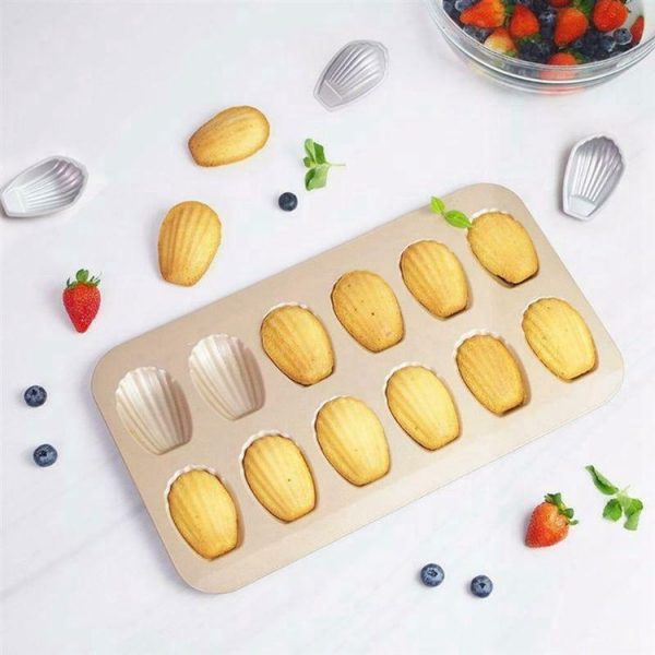 BM1067 Shell Shaped Non-stick Cake Mold Kitchen Biscuit Pan Baking Mold, Specification: 4pcs Shell - Image 6