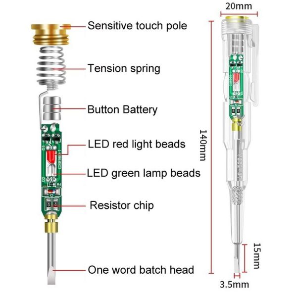 Multi-Functional High-Brightness Color Light Intelligent Sensor On-Off Electroscope Pen (With Packaging) - Image 3