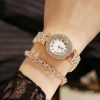 Roman Pattern Diamond Ladies Quartz Watch, Color: Silver+Bracelet - Image 5