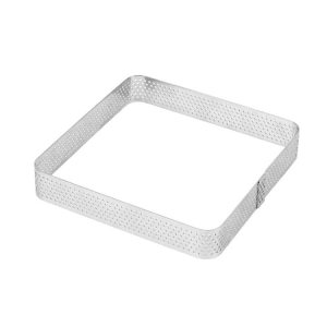 BN1006 Stainless Steel Mousse Circle Thickened Perforated Cake Mold DIY Baking Tools, Specification: Square 3.9 inches