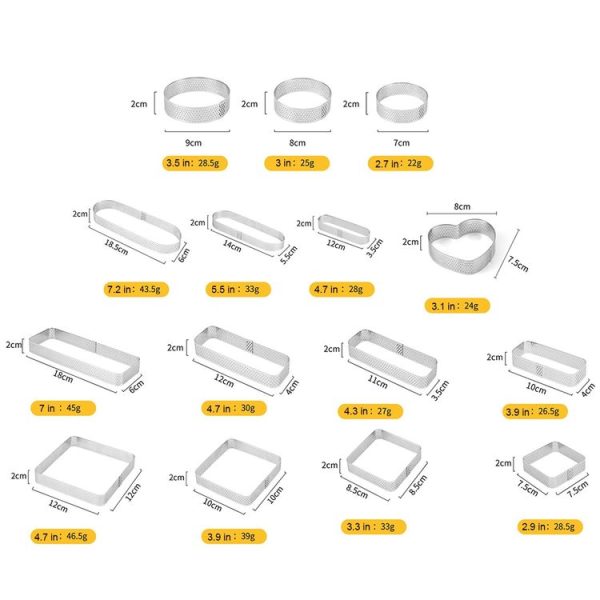 BN1006 Stainless Steel Mousse Circle Thickened Perforated Cake Mold DIY Baking Tools, Specification: Oval 4.7 inches - Image 3