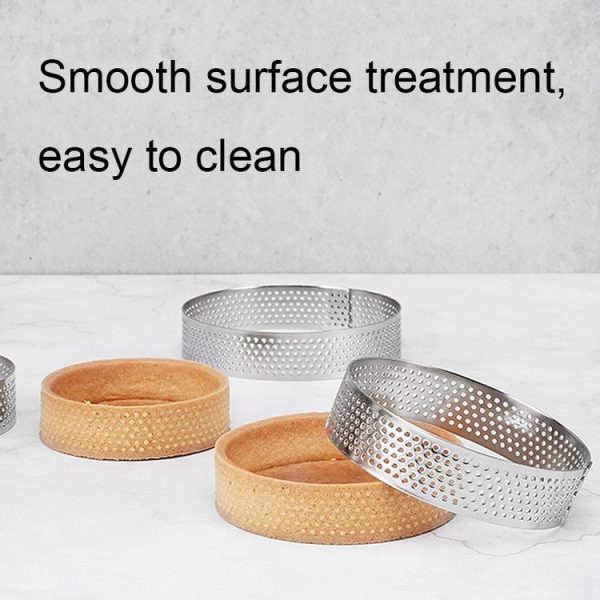 BN1006 Stainless Steel Mousse Circle Thickened Perforated Cake Mold DIY Baking Tools, Specification: Love 3.1 inches - Image 4