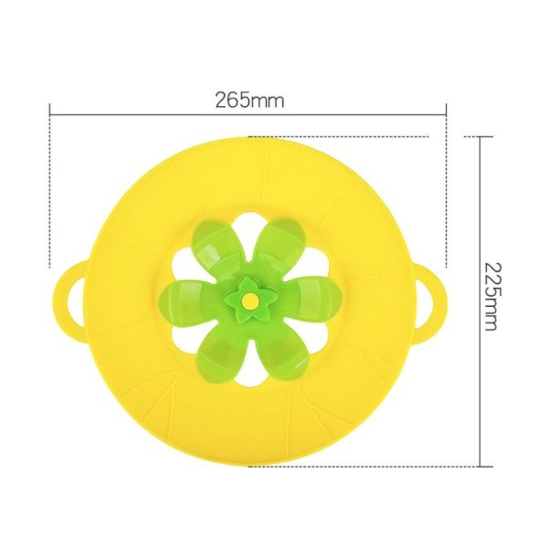 Silicone Flower Spill-proof Pot Lid Rotatable Pot Lid Kitchen Gadget, Size: 23cm Small Yellow - Image 2