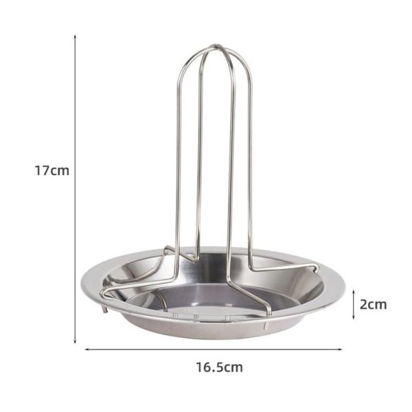 Outdoor Camp Thickening Barbecue Grill Roasting Chicken Rack Roasting Chicken Pan (Stainless Steel) - Image 2
