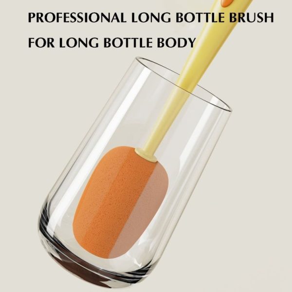 Long Handle Household Multifunctional Cup Washing Brush Carrot Shape 3 In 1 Cleaning Brush (Green) - Image 11