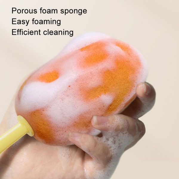Long Handle Household Multifunctional Cup Washing Brush Carrot Shape 3 In 1 Cleaning Brush (Green) - Image 4