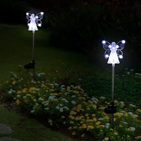 Solar Angel Garden Light Outdoor Decoration Patio Garden Ground Plug Light (Purple) - Image 7
