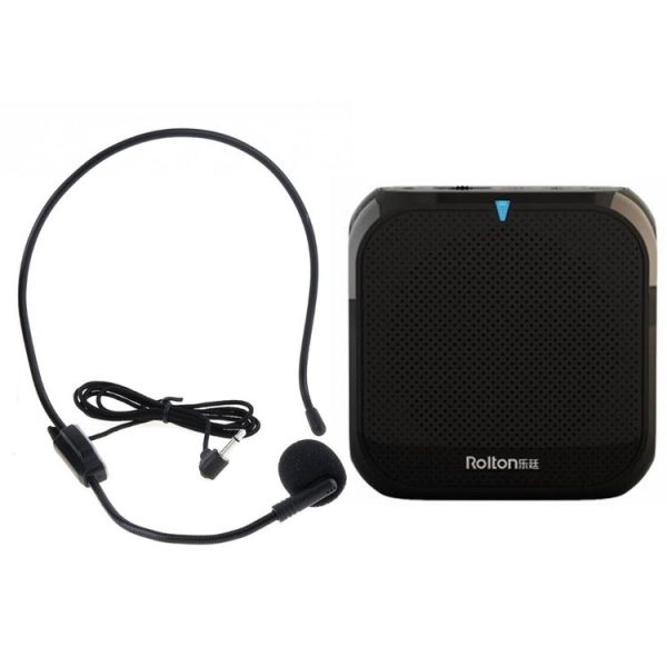Rolton K400 Mini Audio Speaker Megaphone Voice Amplifier Support FM Radio TF MP3 (Black)