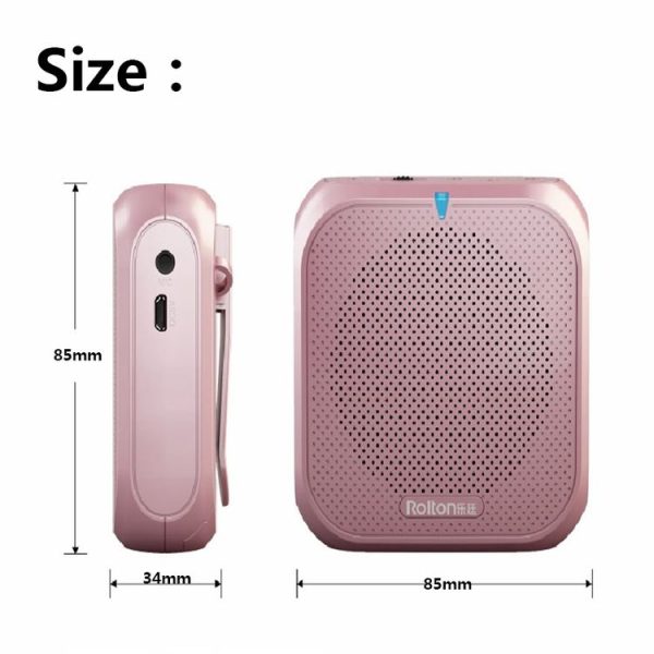 Rolton K400 Mini Audio Speaker Megaphone Voice Amplifier Support FM Radio TF MP3 (Black) - Image 2
