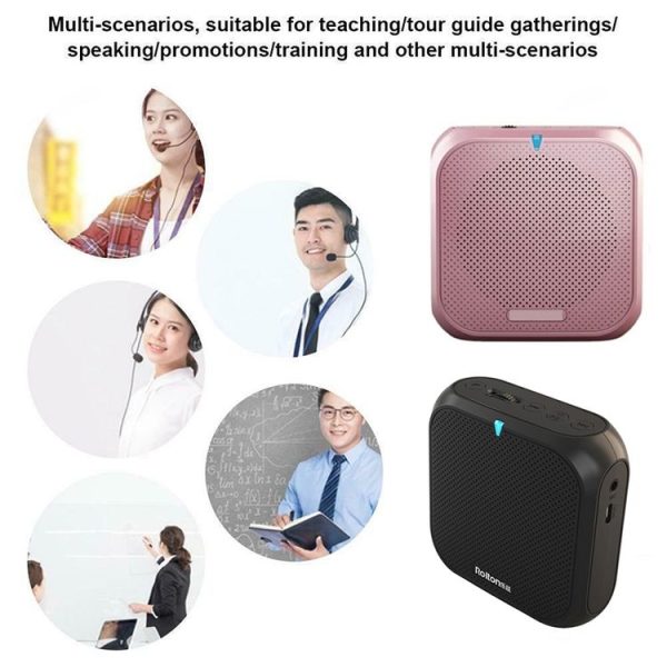 Rolton K400 Mini Audio Speaker Megaphone Voice Amplifier Support FM Radio TF MP3 (Black) - Image 3