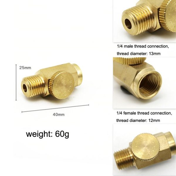 2pcs Air Flow Valve Pneumatic Tool Speed Control Switch Air Pressure Regulator Head (As Show) - Image 4
