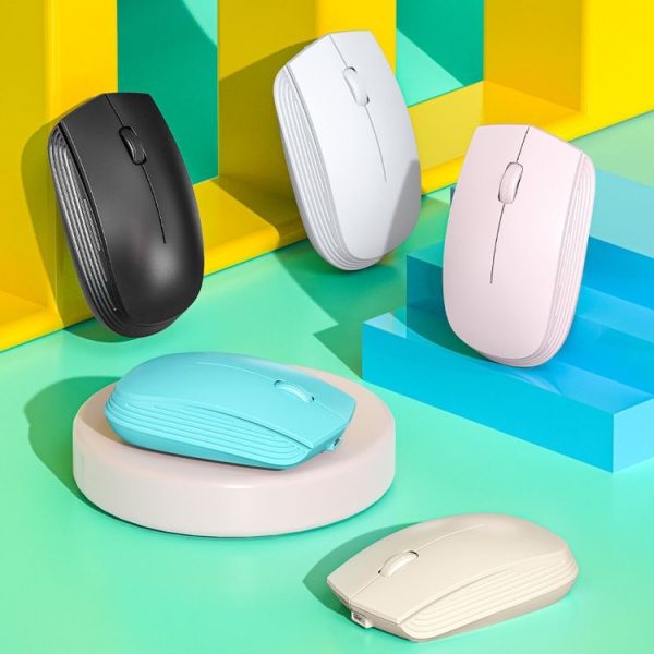 811 3 Keys Laptop Mini Wireless Mouse Portable Optical Mouse, Spec: Double Model (Beige) - Image 2