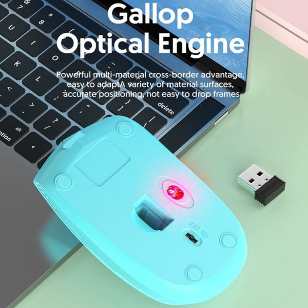 811 3 Keys Laptop Mini Wireless Mouse Portable Optical Mouse, Spec: Double Model (Beige) - Image 5