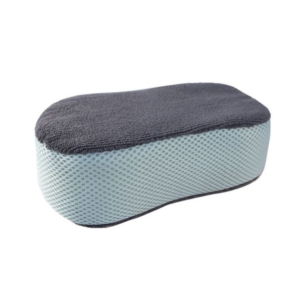 A01SP21 Ultra Fine Fiber Towel Cloth Sandwiches 8-shaped Multifunctional Car Washing Sponge Block (Gray Blue) - Image 2