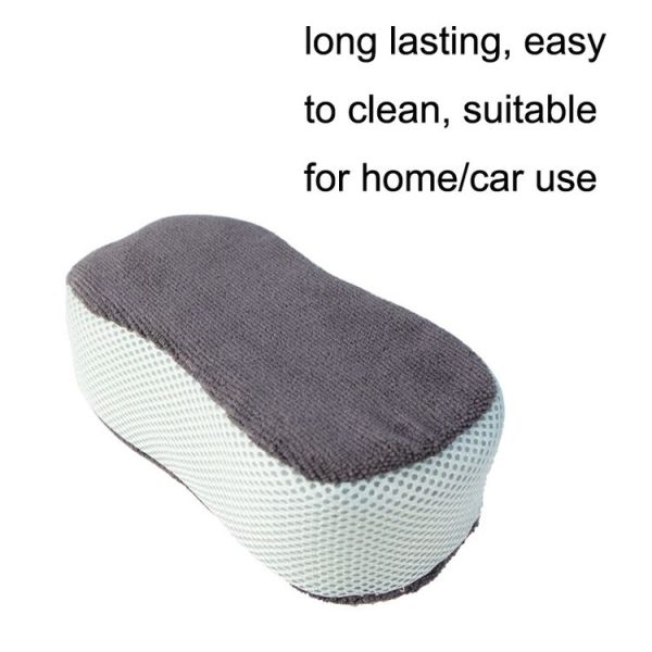 A01SP21 Ultra Fine Fiber Towel Cloth Sandwiches 8-shaped Multifunctional Car Washing Sponge Block (Gray Blue) - Image 5