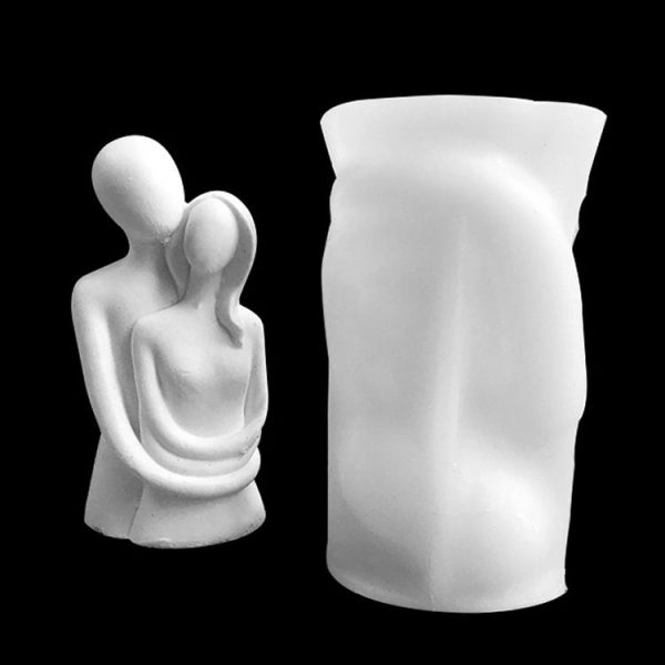 Q047 Portrait Hug Couple Candle Silicone Mold DIY Aromatherapy Gypsum Ornaments Cake Decorative Baking Mold - Image 3