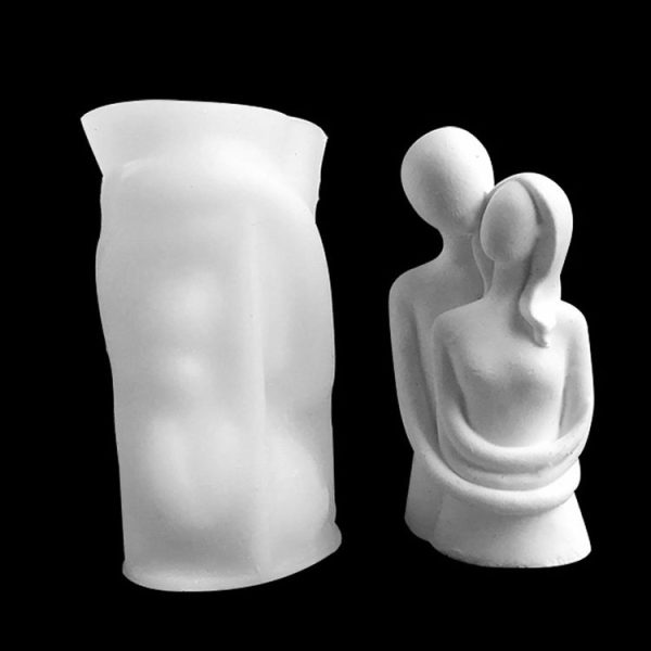 Q047 Portrait Hug Couple Candle Silicone Mold DIY Aromatherapy Gypsum Ornaments Cake Decorative Baking Mold - Image 4