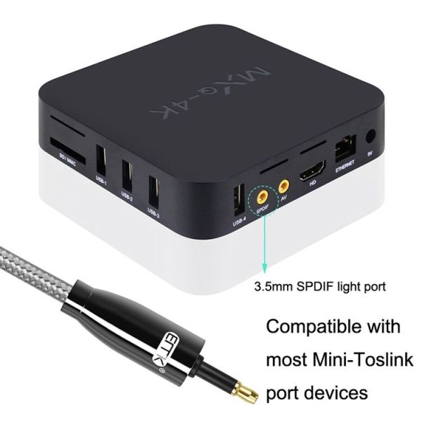 EMK QH4.0 Mini Toslink 3.5mm Interface SPDIF Audio Fiber Optical, Length: 1m (Black) - Image 5