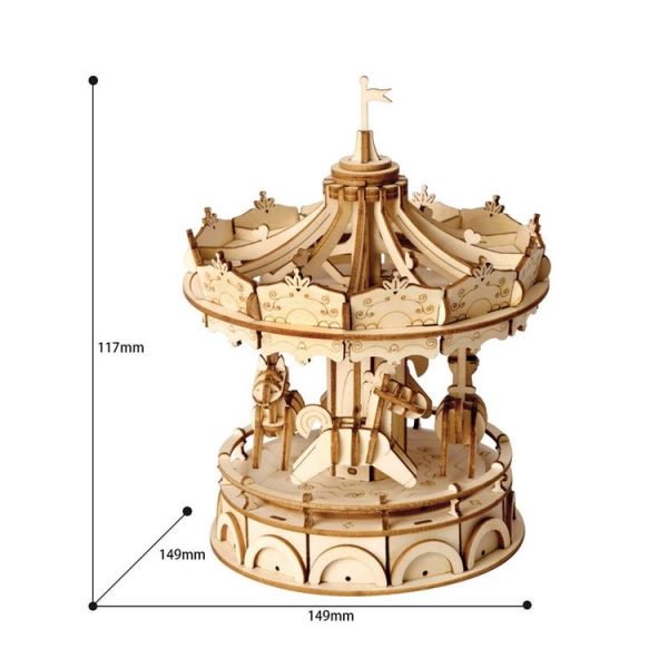Rolife TG404 Rotating Trojan 3D Three -Dimensional Puzzle Board Children Wood Puzzles Model - Image 2