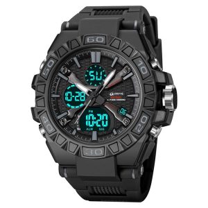 STRYVE S8026 Sports Colorful Night Light Electronic Waterproof Watch Multifunctional Student Watch (Black)