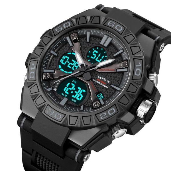 STRYVE S8026 Sports Colorful Night Light Electronic Waterproof Watch Multifunctional Student Watch (Black) - Image 2