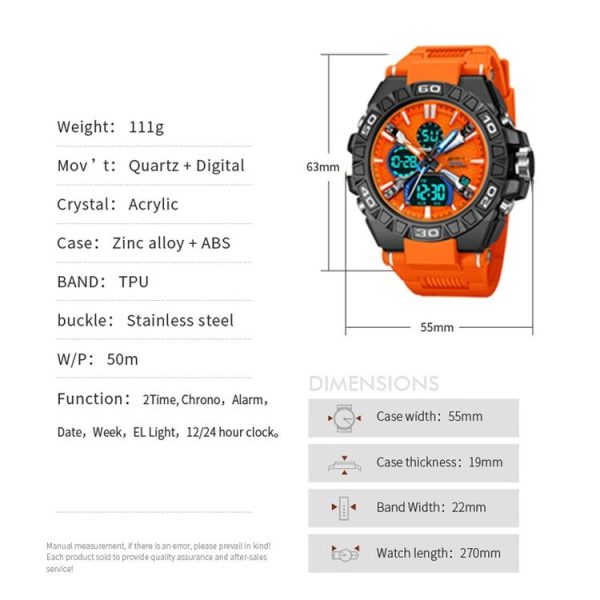 STRYVE S8026 Sports Colorful Night Light Electronic Waterproof Watch Multifunctional Student Watch (Black) - Image 8