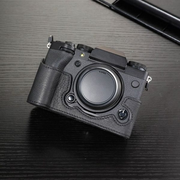 FUJIFILM X-T5 Camera Cowhide Bag Anti-scratch Protective Case Base Cover (Black)